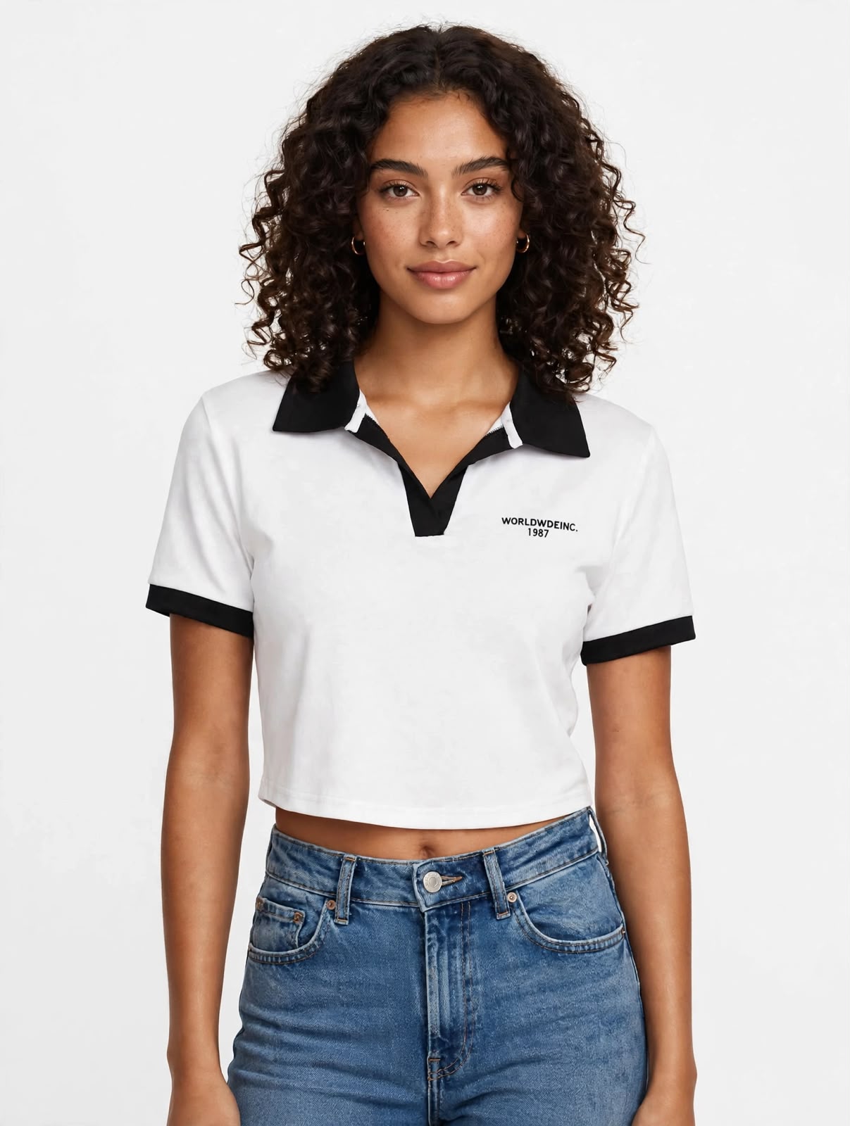 Blusa con Cuello en Algodón