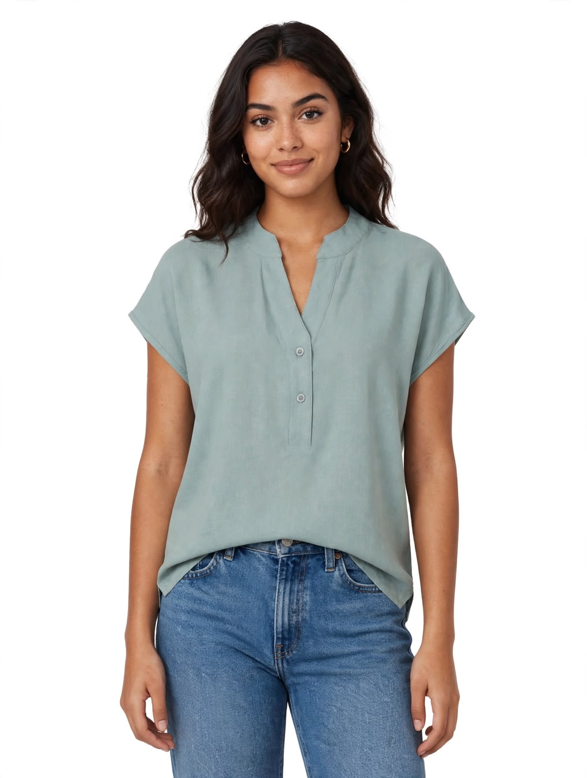 Blusa en lino color verde claro