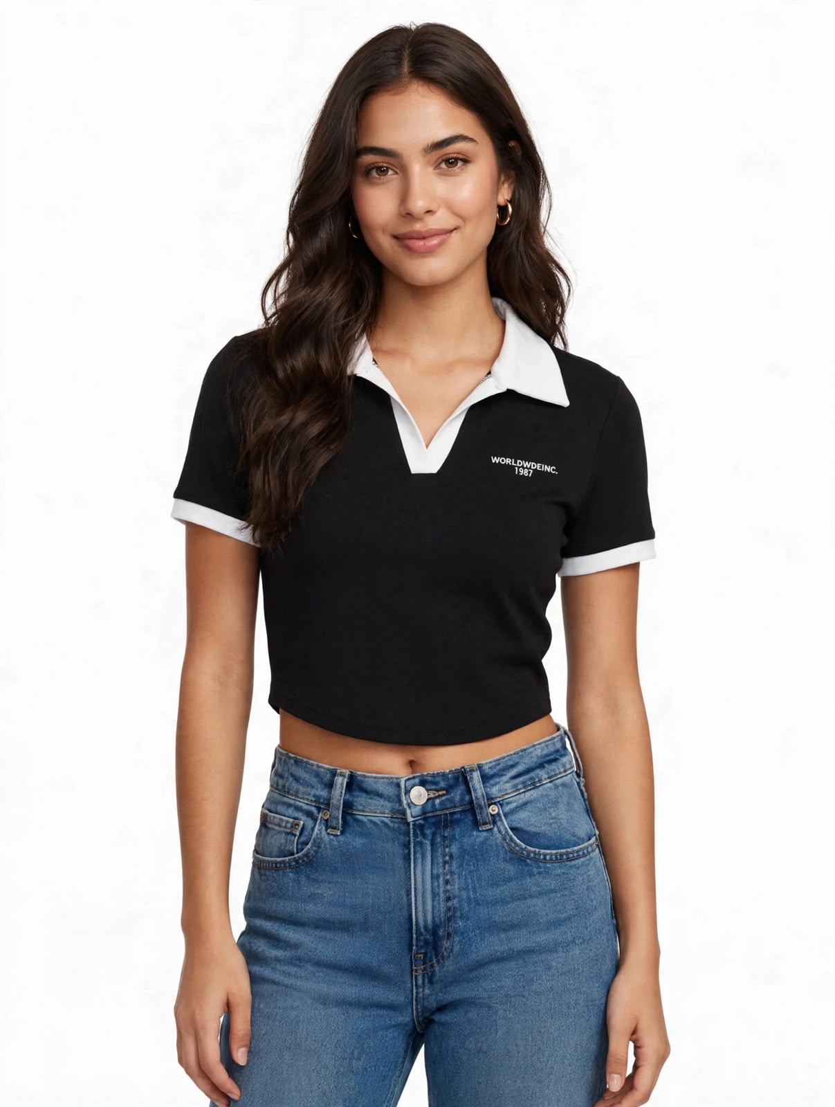 Blusa con Cuello en Algodón