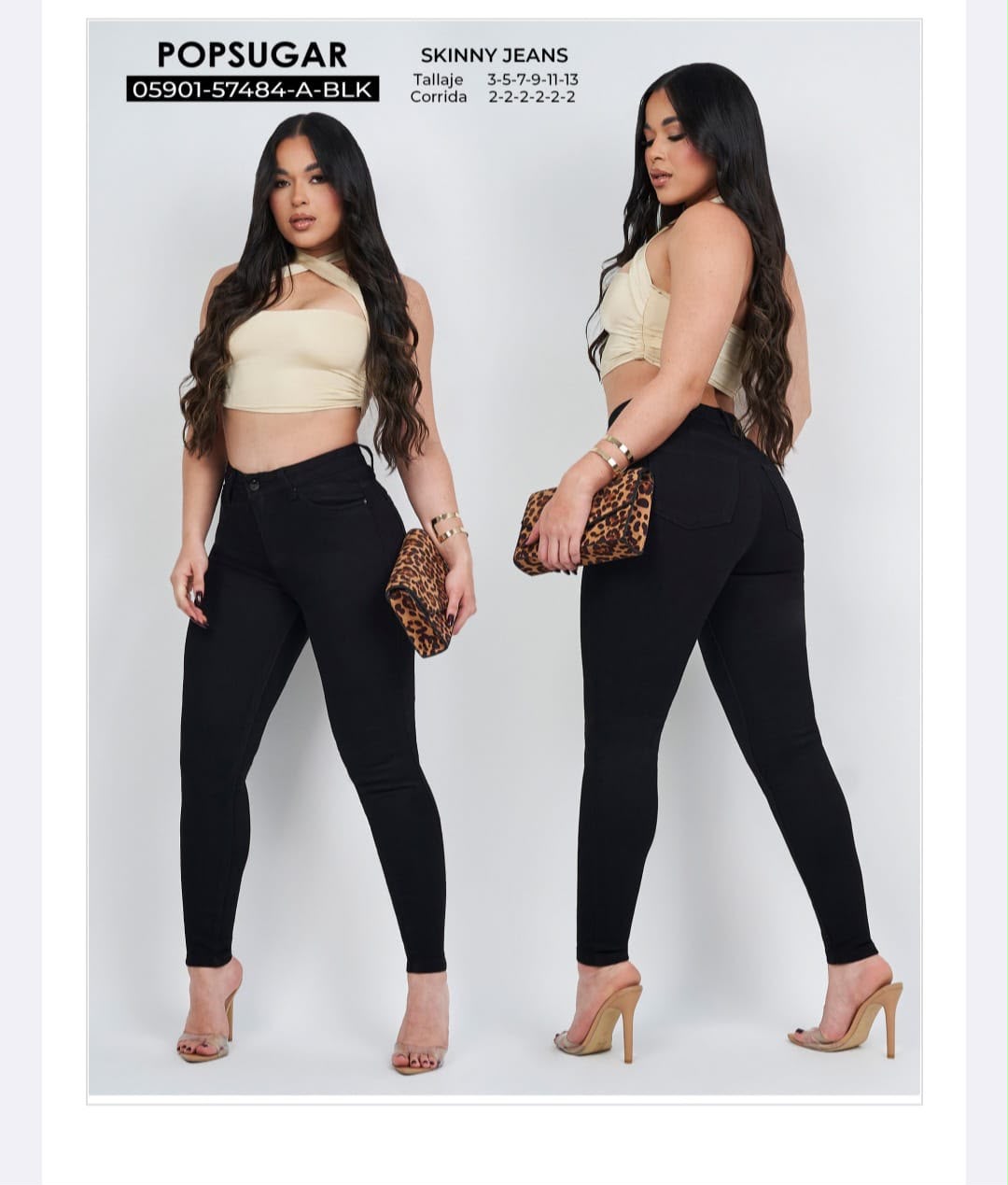 JEANS DAMA NEGRO LEVANTA COLA